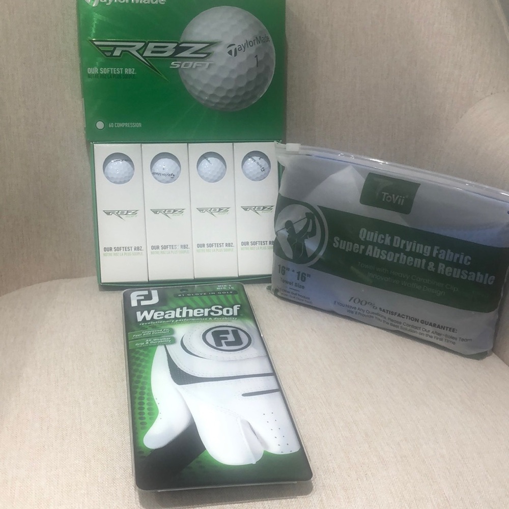 TaylorMade RBZ Soft Golf Balls with WeatherSof Glove and Quick Drying Fabric